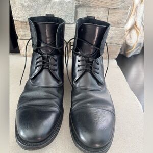 Ferragamo Classic Black Leather Men's Boots Size 12-121/2 U.S. Italy size 11 1/2